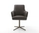 Chaise-pivotante Heira-Flex avec accoudoirs microvelours anthracite vintage pied de chaise 4 branches aspect titane pivotement sur 360° ressorts ensachés 1